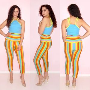 Rainbow Capris Crop Top Set by CJJBOUTIQUE